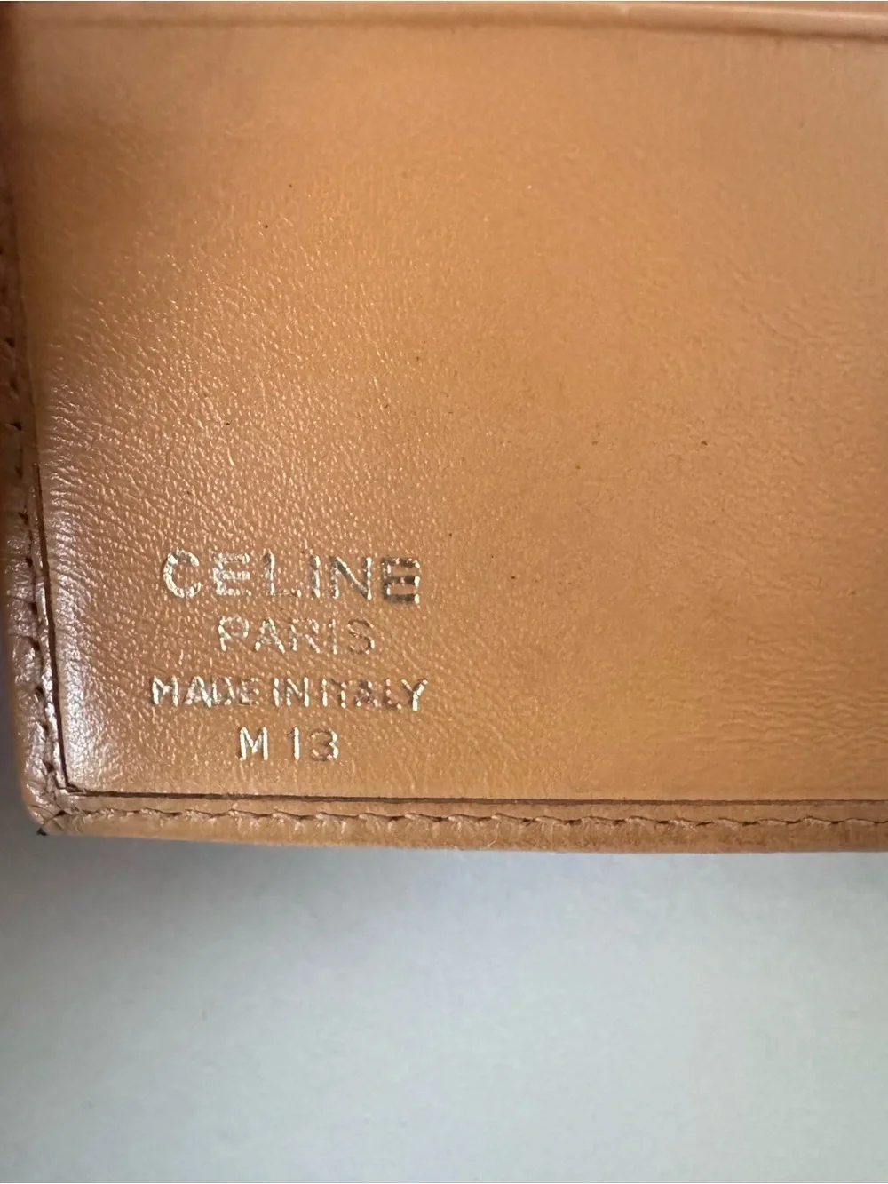 CELINE Authentic Vintage Wallet Macadam Bi Fold in Brown and Tan